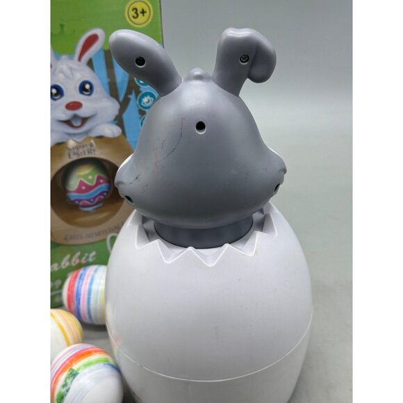 DIY gray Rabbit Egg Spinner With Colorful 4 Eggs Plastic used fun READ - Picture 6 of 9